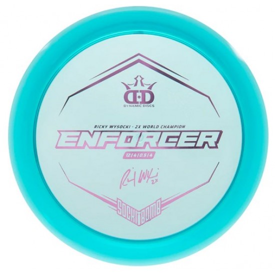 Dynamic Discs Enforcer - Lucid - Ricky Wysocki 2X - Sockibomb Stamp Dynamic Discs Enforcer - Lucid - Ricky Wysocki 2X - Sockibomb Stamp