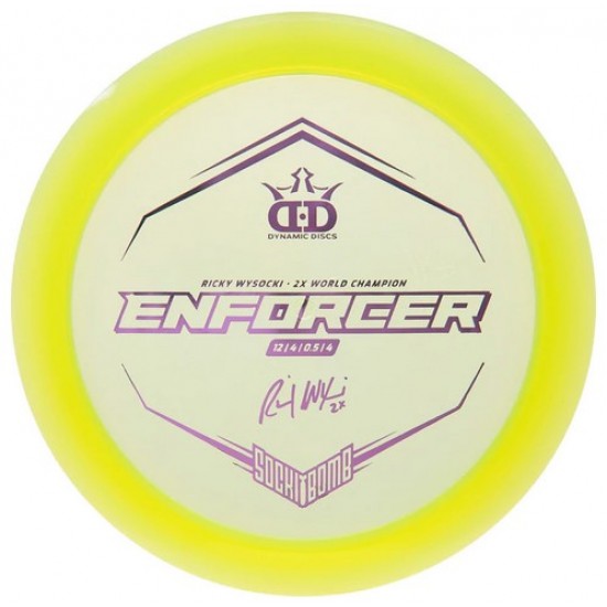 Dynamic Discs Enforcer - Lucid - Ricky Wysocki 2X - Sockibomb Stamp Dynamic Discs Enforcer - Lucid - Ricky Wysocki 2X - Sockibomb Stamp