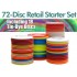 72 Piece Retail Disc Golf Starter Set - Including Tie-Dyes & Display Rack